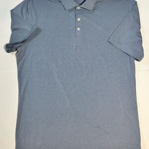 Holderness & Bourne Mens L The Holland Shirt Heathered Blue Tailored Fit Polo